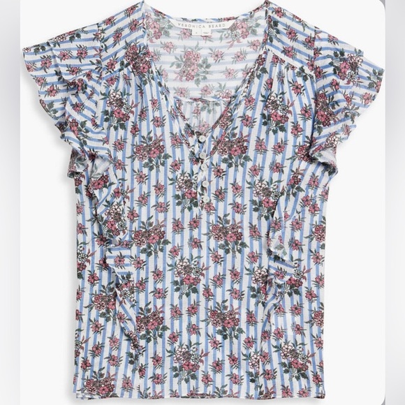 Vernonica Beard Joi Flutter-Sleeve Top, Size 00 - Picture 9 of 9